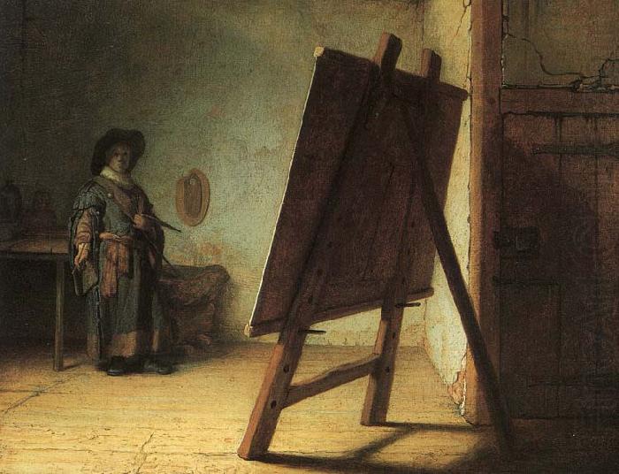 REMBRANDT Harmenszoon van Rijn Artist in his studio china oil painting image